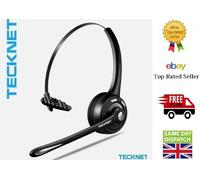 TECKNET Bluetooth Headset, Wireless On Ear Headphones with Noise Cancelling Microphone for Trucker, Hand Free Wireless Headset with Mute microphone for Cellphone, PC, Home, Office, Call Center, Skype