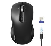 TECKNET Bluetooth Mouse, 4-Way Scrolling Rechargeable Wireless Mouse, Tri-Mode (BT 5.3/3.0+2.4G) Computer Mice with 6-level 4800 DPI, Silent Click, 6 Buttons, for Windows/macOS/Android, Laptop/PC