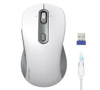 TECKNET Bluetooth Mouse, 4-Way Scrolling Rechargeable Wireless Mouse, Tri-Mode (BT 5.3/3.0+2.4G) Computer Mice with 6-level 4800 DPI, Silent Click, 6 Buttons, for Windows/macOS/Android, Laptop/PC