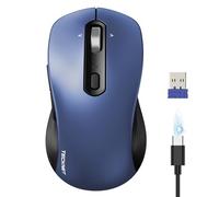 TECKNET Bluetooth Mouse, 4-Way Scrolling Rechargeable Wireless Mouse, Tri-Mode (BT 5.3/3.0+2.4G) Computer Mice with 6-level 4800 DPI, Silent Click, 6 Buttons, for Windows/macOS/Android, Laptop/PC