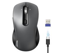 TECKNET Bluetooth Mouse, 4-Way Scrolling Rechargeable Wireless Mouse, Tri-Mode (BT 5.3/3.0+2.4G) Computer Mice with 6-level 4800 DPI, Silent Click, 6 Buttons, for Windows/macOS/Android, Laptop/PC