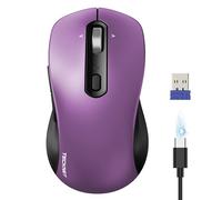 TECKNET Bluetooth Mouse, 4-Way Scrolling Rechargeable Wireless Mouse, Tri-Mode (BT 5.3/3.0+2.4G) Computer Mice with 6-level 4800 DPI, Silent Click, 6 Buttons, for Windows/macOS/Android, Laptop/PC