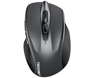 TECKNET Bluetooth Mouse, 4800DPI Wireless Mouse Computer Silent Click USB Mice Bluetooth 3.0/5.0 and 2.4GHz Connectivity with 6 Adjustable DPI, 30 Months Battery Life Cordless Mouse for Laptop Grey