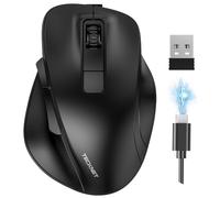 TECKNET Bluetooth Mouse, Wireless Mouse Bluetooth Rechargeable (Tri-Mode: BT 5.0/3.0+2.4G), 4800DPI Adjustable, Silent Ergonomic Wireless Mouse for Laptop PC Computer, Windows Mac OS