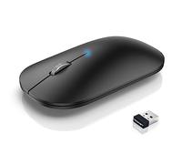 TECKNET Bluetooth Mouse, Rechargeable 2.4G Wireless Mouse for Laptop, Tri-mode Slim Silent Computer Mouse 4000 DPI Portable for Macbook/iPad/Android/Windows/Linux (Black)