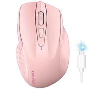 TECKNET Bluetooth Mouse, Rechargeable Bluetooth Wireless Mouse(Tri-Mode: BT 5.0/3.0+2.4G), 4800DPI Adjustable, Silent Ergonomic Wireless Mouse for Laptop PC Computer, Windows Mac OS,6 Buttons