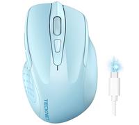 TECKNET Bluetooth Mouse, Rechargeable Bluetooth Wireless Mouse(Tri-Mode: BT 5.0/3.0+2.4G), 4800DPI Adjustable, Silent Ergonomic Wireless Mouse for Laptop PC Computer, Windows Mac OS,6 Buttons