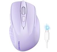 TECKNET Bluetooth Mouse, Rechargeable Bluetooth Wireless Mouse | Tri-Mode: BT 5.0/3.0+2.4G, 4800DPI Adjustable, Silent Ergonomic Wireless Mouse for Laptop/PC, Windows/macOS, 6 Buttons