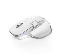 TECKNET Bluetooth Mouse, Wireless Mouse with Thumb Scroll, Rechargeable Mice, Dual Bluetooth 5.0 & 2.4GHz, Ergonomic, 4800DPI Adjustable, Silent Click, Computer Mouse for Windows/Mac OS- White