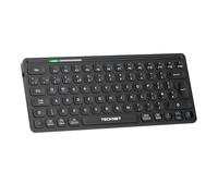 TECKNET Bluetooth Wireless Keyboard - Small Compact Silent Keyboard for 3 Devices Powered By Battery, Widely Compatible with Laptop, PC, UK Layout, Black