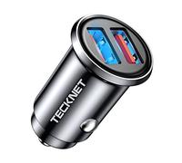 TECKNET Car Charger Adapter, QC 3.0 6A/36W Car Phone Charger Fast Charging Dual Port USB Cigarette Car Charger 12V/24V USB Socket with Led Indicator for iPhone16 Pro Max, Samsung S24, Android phones