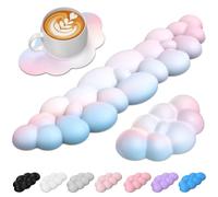 TECKNET Cloud Wrist Rest Keyboard Wrist Rest Set Wrist Support, Memory Foam & PU Leather, Cloud Keyboard Rest for Wrist Support and Arm Rest, Desk Cloud Wrist Pad for PC/Gaming/Hand Cushion/Computer