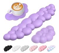 TECKNET Cloud Wrist Rest Keyboard Wrist Rest Set Wrist Support, Memory Foam & PU Leather, Cloud Keyboard Rest for Wrist Support and Arm Rest, Desk Cloud Wrist Pad for PC/Gaming/Hand Cushion/Computer