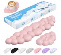 TECKNET Cloud Wrist Rest Keyboard Wrist Rest Set Wrist Support, Memory Foam & PU Leather, Cloud Keyboard Rest for Wrist Support and Arm Rest, Desk Cloud Wrist Pad for PC/Gaming/Hand Cushion/Computer