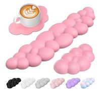 TECKNET Cloud Wrist Rest Set, Ergonomic Keyboard Wrist Rest and Mouse Pad with Wrist Support, Memory Foam & PU Leather, Cloud Arm Rest for Computer, Gaming, Office, Desk Hand Cushion