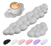 TECKNET Cloud Wrist Rest Set, Ergonomic Keyboard Wrist Rest and Mouse Pad with Wrist Support, Memory Foam & PU Leather, Cloud Arm Rest for Computer, Gaming, Office, Desk Hand Cushion
