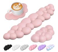 TECKNET Cloud Wrist Rest Set, Ergonomic Keyboard Wrist Rest and Mouse Pad with Wrist Support, Memory Foam & PU Leather, Cloud Arm Rest for Computer, Gaming, Office, Desk Hand Cushion