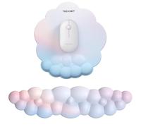TECKNET Cloud Wrist Rest Mat, Keyboard and Mouse Mat Wrist Support Set, Memory Foam & PU Leather, Ergonomic and Non-Slip Mouse Pad for Computer Laptop Typing,Gaming,Rainbow