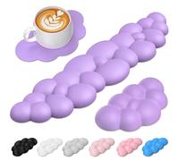 TECKNET Cloud Wrist Rest Set, Ergonomic Keyboard Wrist Rest and Mouse Pad with Wrist Support, Memory Foam & PU Leather, Cloud Arm Rest for Computer, Gaming, Office, Desk Hand Cushion