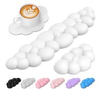 TECKNET Cloud Wrist Rest Set, Ergonomic Keyboard Wrist Rest and Mouse Pad with Wrist Support, Memory Foam & PU Leather, Cloud Arm Rest for Computer, Gaming, Office, Desk Hand Cushion