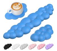 TECKNET Cloud Wrist Rest Set, Ergonomic Keyboard Wrist Rest and Mouse Pad with Wrist Support, Memory Foam & PU Leather, Cloud Arm Rest for Computer, Gaming, Office, Desk Hand Cushion