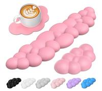 TECKNET Cloud Wrist Rest Set, Ergonomic Keyboard Wrist Rest and Mouse Pad with Wrist Support, Memory Foam & PU Leather, Cloud Arm Rest for Computer, Gaming, Office, Desk Hand Cushion