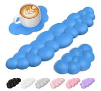TECKNET Cloud Wrist Rest Set, Ergonomic Keyboard Wrist Rest and Mouse Pad with Wrist Support, Memory Foam & PU Leather, Cloud Arm Rest for Computer,