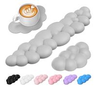 TECKNET Cloud Wrist Rest Set, Ergonomic Keyboard Wrist Rest and Mouse Pad with Wrist Support, Memory Foam & PU Leather, Cloud Arm Rest for Computer, Gaming, Office, Desk Hand Cushion