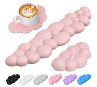 TECKNET Cloud Wrist Rest Set, Ergonomic Keyboard Wrist Rest and Mouse Pad with Wrist Support, Memory Foam & PU Leather, Cloud Arm Rest for Computer, Gaming, Office, Desk Hand Cushion