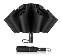 TECKNET Compact Inverted Windproof Umbrella - Reverse Close Folding Automatic Design, Lightweight Portable Travel Umbrella for Rain, 210T Waterproof Canopy, 10 Ribs Strong Fiberglass Frame