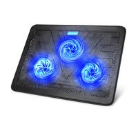 TECKNET Cooling Pad 12"-17" Laptop Cooler with 3 Ultra Quiet Fans at 1200RPM, Ergonomic Comfort Notebook Cooling Pad with 2 USB Ports, Light-weight