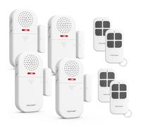 TECKNET Door Sensor Alarm with Remote Control, Door Alarms When Opened, 4 Modes & 5-Level Volume, Window Alarms for Home Security with Sirens, Burglar Alarm for Home, Shop, Office, Garage (4 PCS)