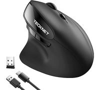 TECKNET Ergonomic Mouse, 2.4G Rechargeable Wireless Mouse, Vertical Mouse with 5 Adjustable DPI, 2400DPI Optical Wireless Mouse for Laptop, Computer, Macbook, Compatible with Mac/Windows/Linux