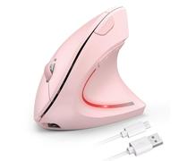 TECKNET Ergonomic Mouse, 2.4G Wireless Mouse Rechargeable, 4800 DPI Vertical Mouse 6-Button Silent Mice with 5 Adjustable Levels DPI, USB Receiver, Cordless Computer Optical Device for Laptop, PC, Mac