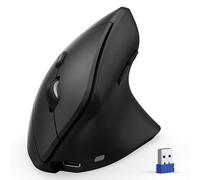 TECKNET Ergonomic Mouse, Wireless Bluetooth (BT 5.0/3.0 + 2.4G) Vertical Mouse, Lightweight & Rechargeable USB-A Receiver Mouse, 6 Adjustable DPI Up to 4800, Silent Click for PC/Mac/Windows/Android
