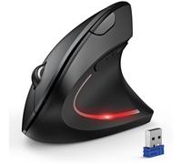 TECKNET Ergonomic Mouse, Wireless Bluetooth Vertical Mouse, 4800 DPI Silent Mouse with 6 Adjustable DPI Levels, 2.4GHz Optical Mouse, 6 Buttons