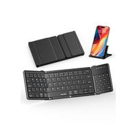TECKNET Foldable Bluetooth Keyboard with Touchpad, Pocket Size Portable Travel Mini Wireless Keyboard with Trackpad & Numeric Keypad, Rechargeable Keyboards for Android, iOS, Windows, PC,Phone,iPad