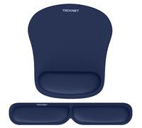 TECKNET Foldable Keyboard and Mouse Mat Set, Ergonomic Wrist Support with Comfortable Memory Foam, Non-Slip Mouse Pad for Work and Gaming