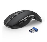 TECKNET Foldable Wireless Mouse, 2000DPI Portable Mini Computer Mice with USB Receiver, Cordless PC Mouse 6 Buttons, Compatible with Laptop, PC, Notebook, Desktop Office Home Work