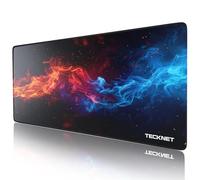 TECKNET Gaming Mouse Mat, 900x400x3mm Large Mouse Pad - Blue Red Flame