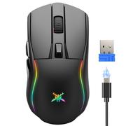 TECKNET Gaming Mouse, Wireless Gaming Mouse with Tripe-Mode 2.4GHz / USB C/Bluetooth Mouse Up to 24,000DPI, RGB Backlit, 6 Programmable Buttons, Rechargeable Wireless Mouse for Laptop, PC