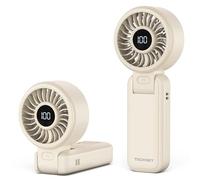 TECKNET Handheld Fan, Portable Fan with 5000mAh, Hand held USB Rechargeable Fan with LED Display, 150° Foldable, 1-100 Speed Mini electric Desk Fan for Travel Home Office Bedroom Outdoor, White