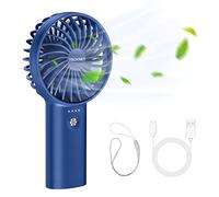 TECKNET Handheld Fan, Portable USB Hand Held Fans Rechargeable Mini with 5200mAh Power Bank, Mini Personal Electric Fan 3 Adjustable Speed Desk Fan for Home/Office/Travel (Blue)
