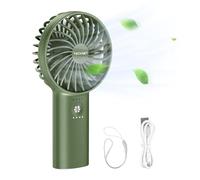 TECKNET Handheld Fan, Portable USB Hand Held Fans Rechargeable Mini with 5200mAh Power Bank, Mini Personal Electric Fan 3 Adjustable Speed Desk Fan for Home/Office/Travel (Green)