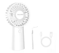 TECKNET Handheld Fan, Portable USB Hand Held Fans Rechargeable Mini with 5200mAh Power Bank, Mini Personal Electric Fan 3 Adjustable Speed Desk Fan for Home/Office/Travel (White)