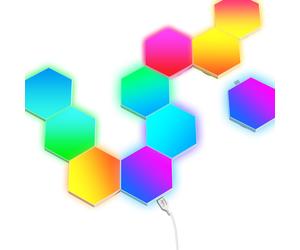 TECKNET Hexagon LED Lights,10 Pack RGB Gaming Hex Wall Light Panels Sync to Music,Smart Lights with APP & Remote & Wired Control for Room Bar Bedroom