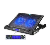 TECKNET Laptop Cooling Pad for 12"-17.3"-USB Powered Cooling Stand with Dual Quiet Fans,Adjustable Height,LED Temperature&Fan Speed Display,Fits Gaming Laptops (Black)