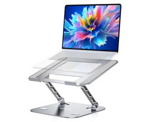 TECKNET Laptop Stand for Desk, Adjustable Laptop Holder, Desktop Riser for Laptops 11"-17.3", Sturdy & Non-Slip PC Stand with Heat Dissipation for Home, Office, Business (Silver