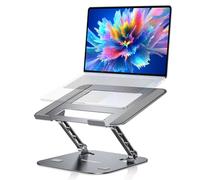 TECKNET Laptop Stand, Height Adjustable Laptop Stander, Ergonomic Foldable Portable Ventilated Laptop Holder, Laptop Stand Compatible with All 11 to 17.3 Inch Laptops, MacBook and Tablets (Grey)