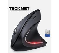 TECKNET Ergonomic Mouse, 4800DPI Wireless Vertical Mouse 6-Button Silent Mice with 5 Adjustable Levels DPI, USB Receiver, 2.4G Cordless Computer Mouse Optical Wireless Mouse for Laptop, PC, Mac